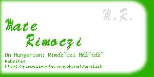 mate rimoczi business card